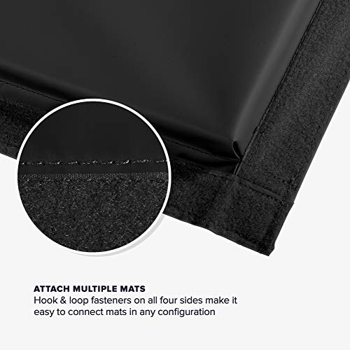 We Sell Mats Gymnastics Mat, Folding Tumbling Mat, Portable with Hook & Loop Fasteners - color: Black, size: 4 ft x 8 ft x 1.5 in