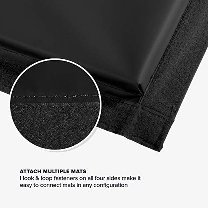We Sell Mats Gymnastics Mat, Folding Tumbling Mat, Portable with Hook & Loop Fasteners - color: Black, size: 4 ft x 8 ft x 1.5 in