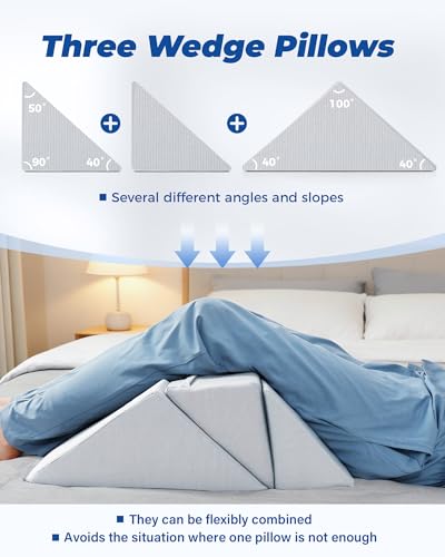 Positioning Wedge Pillow for Side Sleeping (3 in 1),19.69",Off-white Gray - color: Off-white Gray, size: 19.69in