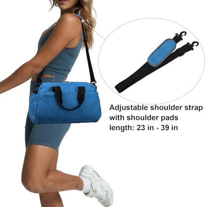 14 inch Small Gym Bag for Women & Men, Mini Duffel Bag for Travel Sports Lightweight Carry On Bag,Navy Blue - color: Navy Blue