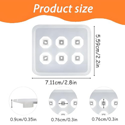 Resin Crystal Silicone Molds with Hole, 2 Pack, 6-Cavity Diamond Shape Resin Casting Molds for Earrings Pendants Bracelets and Necklaces - color: Diamond Reisn Molds ZH377