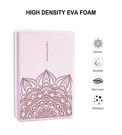 nuveti Yoga Blocks Set of 2, High Density Yoga Brick Foam Blocks to Improve Strength, Flexibility and Balance Brick Foam Blocks - color: Pink