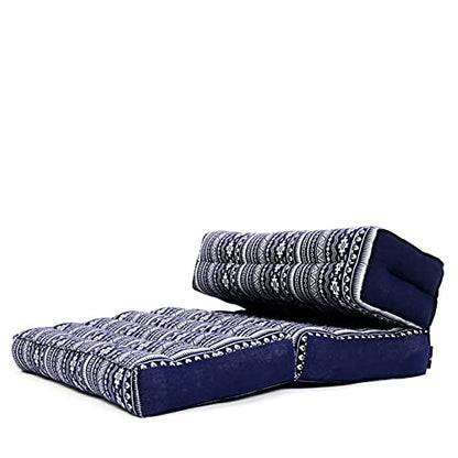 Leewadee Foldable Floor Mattress – 2 in 1 Floor Meditation Mat for Yoga and Relaxation, Seating Futon with Kapok - color: Cbt2 - Dark Blue