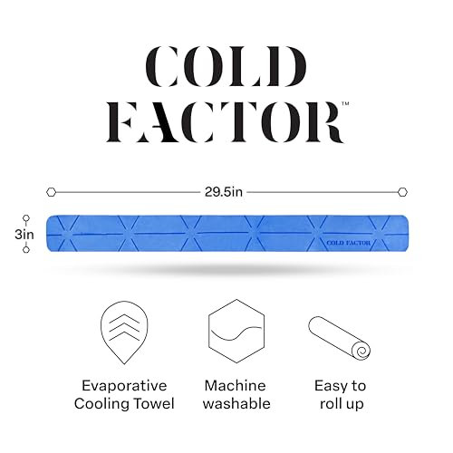 COLD FACTOR Instant PVA 쿨링 타월, 쿨링 넥 랩, 블루, 3팩 - color: 블루.
