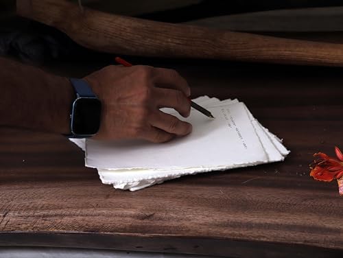 50 Pack Cotton Watercolor Paper with Deckle Edge 200 GSM Rough Textured Watercolor Paper for Writing - color: Off White, size: 8 X 6 Inches
