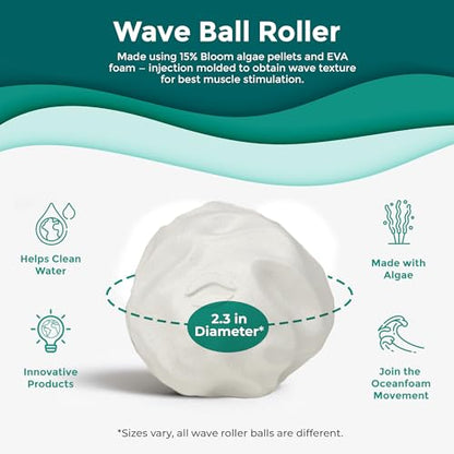 Oceanfoam Travel & Quick Relief Foam Roller Kit – Compact Firm Foam Roller & Massage Ball for Muscle Rolling, Gym, Travel, Office & On-the-Go Use (Natural)