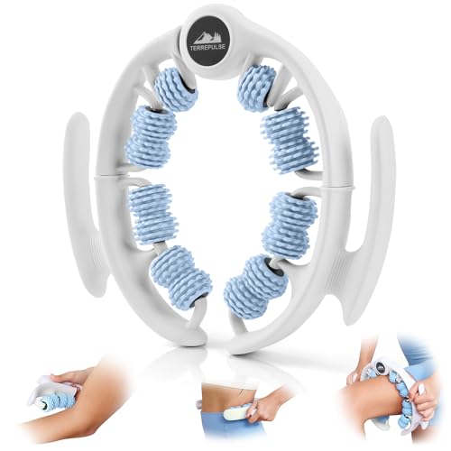 Anti Cellulite Roller & Lymphatic Drainage Massager | Deep Tissue Fascia Blaster & Muscle Roller | Tool for Sore Arms, Legs, Shoulders, Stomach & Buttocks (Blue) - color: Blue