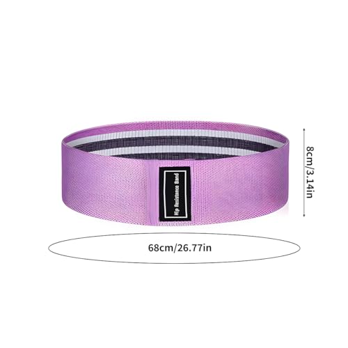 Fabric Resistance Bands for Legs and Butt, Non-Slip Booty Bands for Gym Yoga Squat, Glute Exercise Loops with Carry Bag - color: Purple