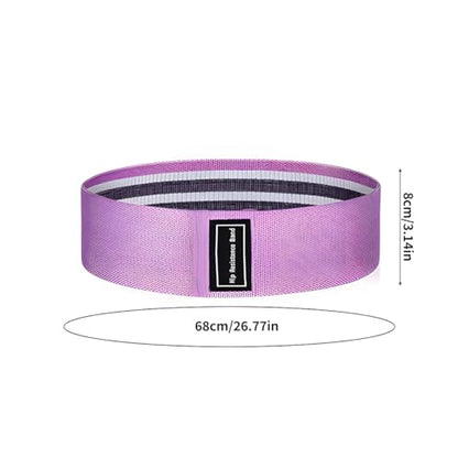 Fabric Resistance Bands for Legs and Butt, Non-Slip Booty Bands for Gym Yoga Squat, Glute Exercise Loops with Carry Bag - color: Purple