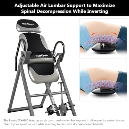 Innova ITX9900 Inversion Table with Air Lumbar Support, Black/Gray - style: ITX9900