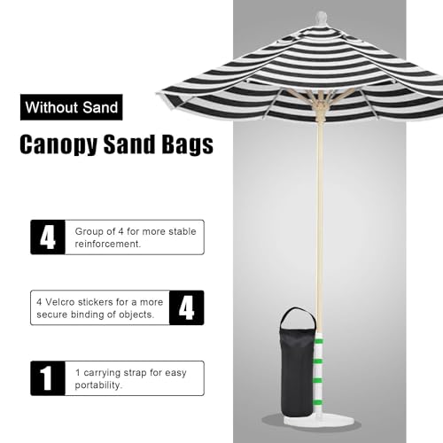 145 LBS Canopy Weights Sand Bags, 4-Pack Sand Bags for Weight Outdoor Advertising Tent Sunshade Fixed Windproof Pop up Canopy Tent Weights (Black-Green Straps) - color: Black-green straps