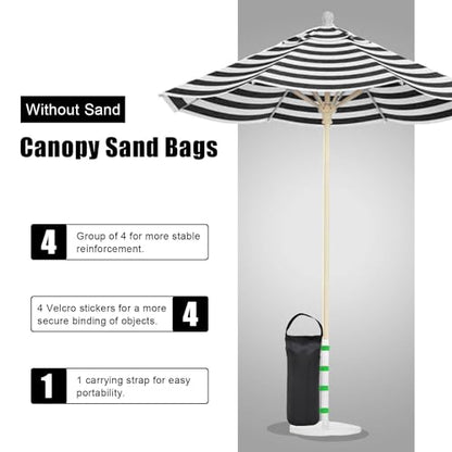 145 LBS Canopy Weights Sand Bags, 4-Pack Sand Bags for Weight Outdoor Advertising Tent Sunshade Fixed Windproof Pop up Canopy Tent Weights (Black-Green Straps) - color: Black-green straps