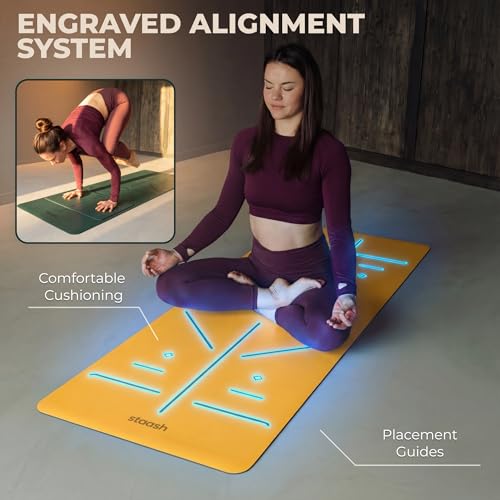 STAASH Premium Yoga Set – PU & Natural Rubber Mat + Towel + Strap + Knee Pad – Non-Slip Grip, Eco-Friendly, Studio Quality - color: Sun Yellow