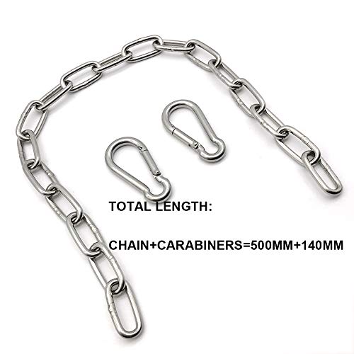 Heavy Duty Stainless Steel Chain 550LB Capacity for Punching Bags Hanging Chair Hammocks Swing Trapeze Yoga - size: 4MM