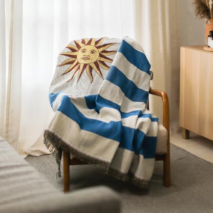 Uruguay Flag Woven Throw Blanket – Woven Not Printed – 50x70 Uruguayan Blanket for Couch, Bed or Wall – Made for Uruguayans Living Abroad - color: Uruguay