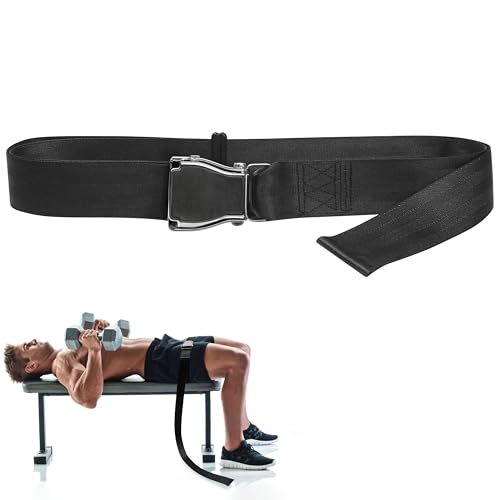 Belt Squat Collar for Nordic Hamstring Curl on Bench, 5.6Ft Long Buckle Strap for Seat Workouts Leg Extension Machines Achieve Stability Comfort Home Exercise Fitness Assisted Muscles Women Men Black