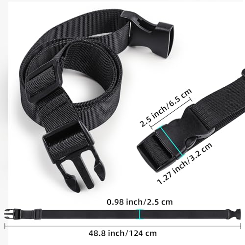 6Pcs Buckle Straps，1" x 47" Utility Straps, with Quick Release Buckles | 3.92 Feet, Adjustable Nylon Straps for Backpacking, Hiking, Outdoor, Travel