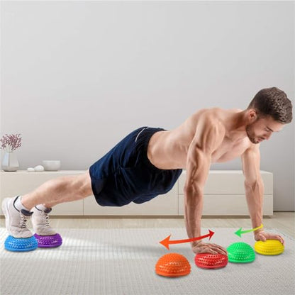 Yes4All Hedgehog Balance Pods for Exercise, Core Body Balancing, Balance Pods for Youth & Adults with Hand Pump - Set of 5 - style: A. Hedgehog - 6pcs