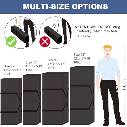COOLBEBE 2 Pack 52" Sports Duffle Bag - 160L Extra Large Travel Luggage Bag - size: 52" x 12" x 16" 2Pack