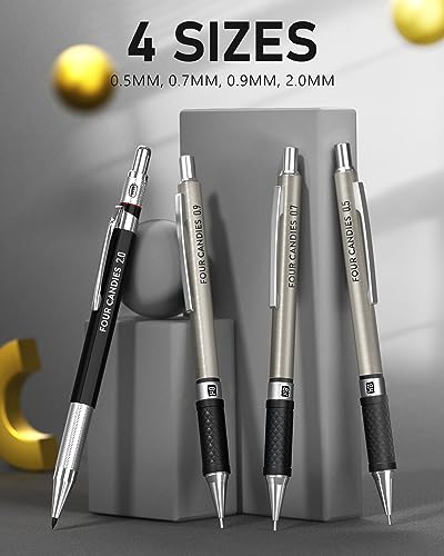 Four Candies 25PCS Art Mechanical Pencil Set + Mechanical Pencil Set Black