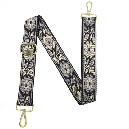 1.5" Wide Purse Strap Adjustable Replacement Gold Hardware Long Crossbody Bag Strap for Thick Shoulder Bags Canvas Handbags Straps - color: Gold Hardware-Gary