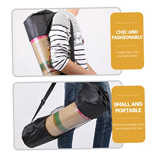 Kisangel Yoga Mat Mesh Bag Adjustable Shoulder Strap Yoga Mat Carrier Breathable Storage Bag for 35.43 X 9.84 in Mats 2-Pack