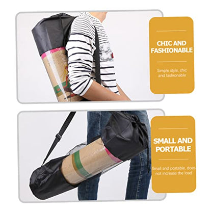 Kisangel Yoga Mat Mesh Bag Adjustable Shoulder Strap Yoga Mat Carrier Breathable Storage Bag for 35.43 X 9.84 in Mats 2-Pack