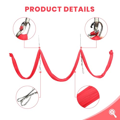 KUAFU 6.56 Yards Aerial Silks for Home Yoga Swing Therapy Swing Aerial