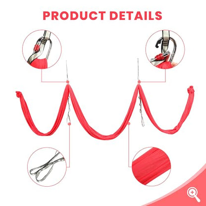 KUAFU 6.56 Yards Aerial Silks for Home Yoga Swing Therapy Swing Aerial