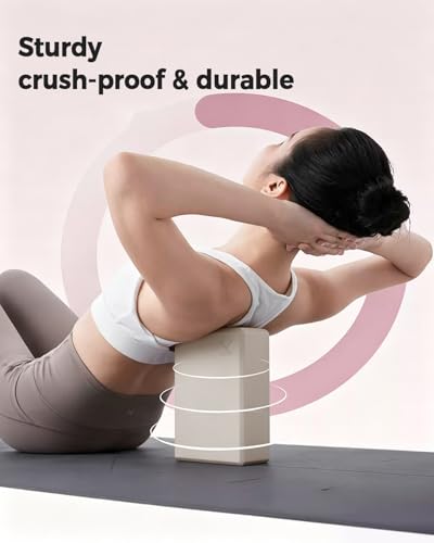 KEEP Yoga Block, High-Density EVA Foam 2 Pack Yoga Block with Non-Slip Textured Surface, Supportive, Lightweight - Ideal for Yoga - color: 2-pack-Oat White