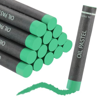 MECCANIXITY Soft Oil Pastels, Oil Pastel Crayons Vibrant Color Blendable Art Supplies for Painting Drawing Blending Painting Artists Beginners Professional(Green, Pack of 16) - color: Green