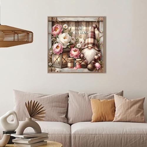 Camocin Diamond Art Kits for Adults Gnomes, 5D Flowers Diamond Painting Kits for Adults Beginners, DIY Gnomes Full Round Dots Drill Gem Art Kit for Gift Home Wall Decor 14 x 14 Inch - color: LBDP1P22