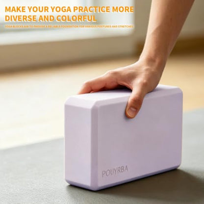 2-Pack Yoga Blocks, High-Density 9"x6"x3" Yoga Brick Foam Blocks, Non-Slip Exercise Blocks for Yoga, Pilates, Stretching and Meditation – Lightweight Yoga Props for Home Gym & Studio - color: Taro Purple