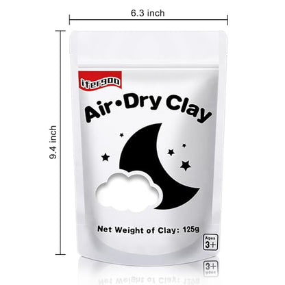 ifergoo 125g White Air Dry Clay, 4.41 oz Foam Magic Modeling Clay for Kids | Refill White Clay for School Art & Craft Project, Slime Supplies, Super Light & Soft, Non-Toxic, Age 3-12 Boys and Girls Gift - color: D-White Color