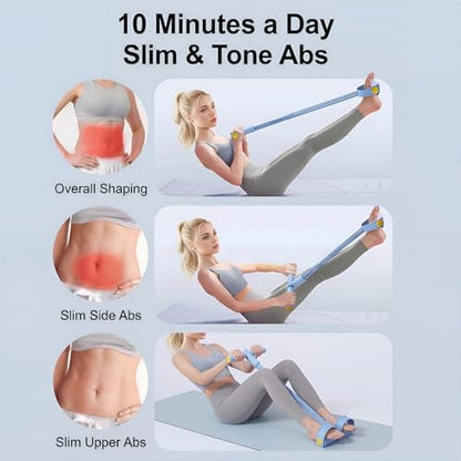 Pedal Resistance Bands with Handles, Upgrade Multi Function Pedal Training Band, 6-Tubes Natural Rubber Foot Pedal Resistance, Fitness Bands for Full Body, Abdomen, Waist, Arm, Leg - color: 블루.