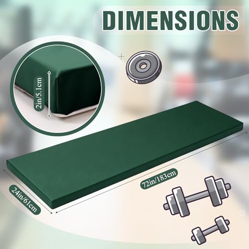 Lyrow 2 Inch Thick Yoga Mat 72x24 with Carry Strap Foam - color: Dark Green