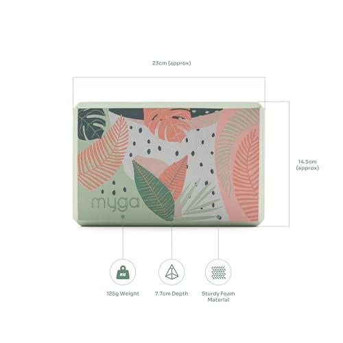 MYGA Yoga Block,Lightweight EVA Foam Yoga Brick,High Density Non-Slip Block for Yoga Poses, Pilates, Balance and Flexibility - color: Palm, size: One Size