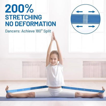 Slim Panda Stretch Strap, Multi-Loop for Physical Therapy,Elastic Yoga Stretching Strap for Dance,Yoga, Pilates & Gymnastics Exercise, Ballet Stretching Band for Flexibility, Leg Stretching - color: Blue
