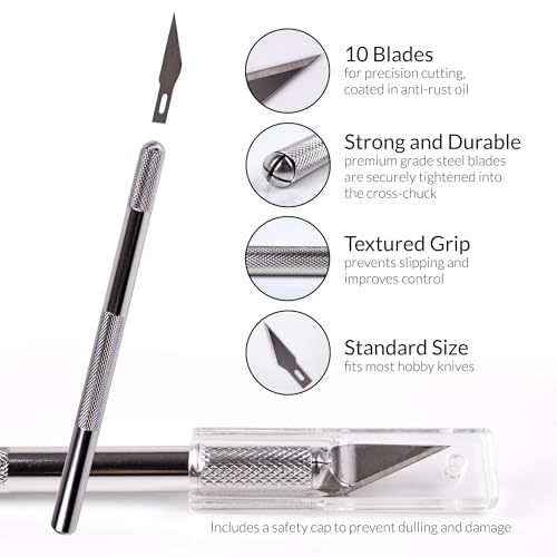 WA Portman Self-Healing Cutting Mat, Crafting Knife, 36'' Metal Ruler Set This set includes 24x36 Inch Sewing Cutting Mat, 10pc #11 Blades, Exacto Knife Set, & 36 Inch Cork Backed Metal Ruler Set - size: 24x36