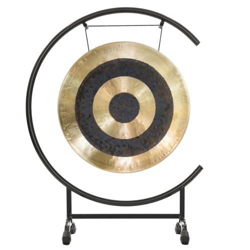 16" Chinese Gongs on High C Stand - Includes Gong, Mallet & Gong Stand/Easy to Assemble Metal Stand/Great for Small Spaces - size: 16" Subatomic Gong