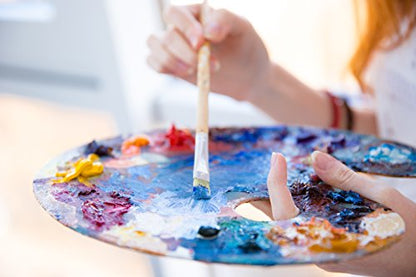 Artlicious Wooden Paint Palette - for Acrylic, Oil, Watercolor - Kids & Adults