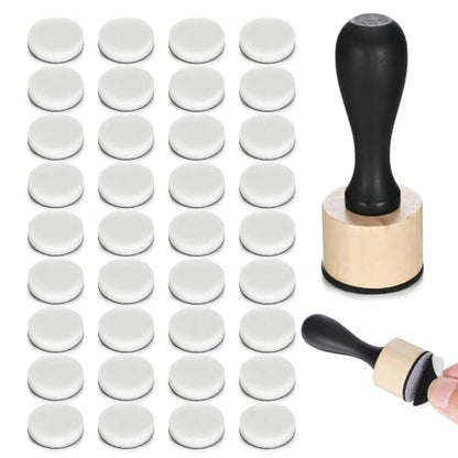 Jeffdad 46 Pcs Mini Ink Blending Tool Set, 2 Mini Round Applicator Tools | 44 Replacement Foam Pads for Scrapbooking Crafting Drawing Painting Art Supplies Ink Tools Alcohol Ink Applicator Tools