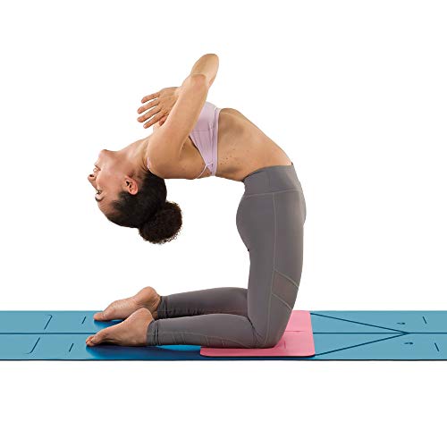Liforme Yoga Pad - Revolutionary Alignment System, Advanced Non-Slip Grip | Eco-friendly, Non-Toxic, Sweat-Resistant, 4.2mm thick pad for knee, elbow and hand support during Yoga, Free Yoga Bag - color: Rose