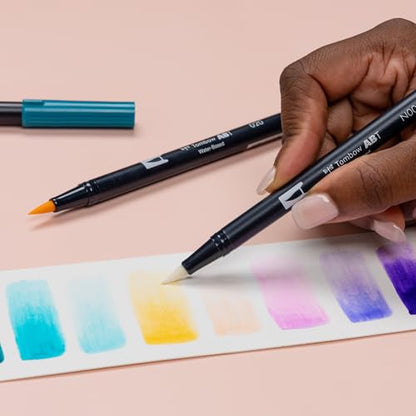 Tombow 56256 Dual Brush Pen Art Markers, Mermaids, 10-Pack. Brush/Fine Tips