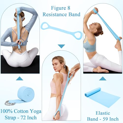Pilates Ring and Small Ball Set for Women with 5 Resistance Bands, 14 inch Magic Circle Home Workout Essentials Starter Kit for Beginners, Yoga Sets for Full Body Toning Shape