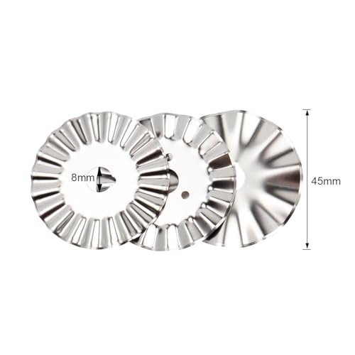 Evponk 9 Pcs 45mm Pinking Rotary Cutter Blades, Wavy Rotary Cutter Replacement Blades for Cutting Quilting Cloth, Leather and Paper