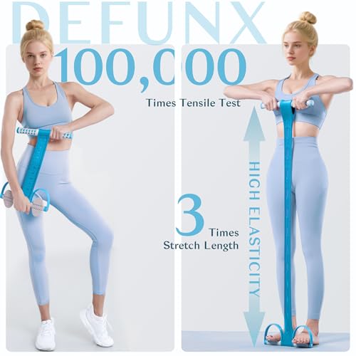 DEFUNX Foot Pedal Resistance Band with Handle Multifunction Tension Rope for Women Exercise Fitness Workout Stirrup Puller - color: Blue
