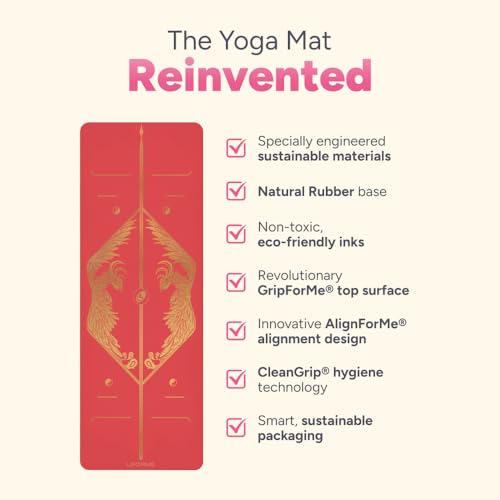 Liforme Zodiac Yoga Mat - Patented Alignment Design, Advanced Non-Slip Grip - color: Phoenix Red