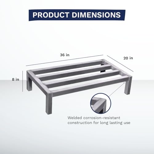 CenPro Commercial NSF Aluminum Dunnage Rack - 1,500 lb. Weight Capacity - 36"x20"x8" (28W-137) - size: 36x20x8"