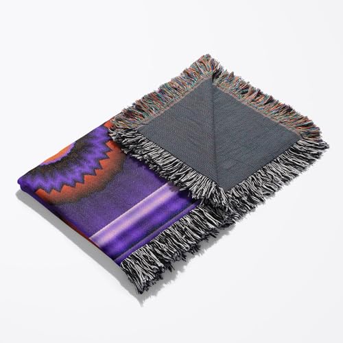 3dRose 12 Blue red Gold Glowing Energy Power Meditation Orient Peace Harmony NewAge Woven Blanket